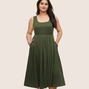 BloomChic Plus Size Supersoft Essentials Solid Gathered Tank Dress XL